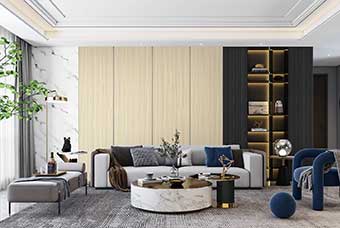 琼海轻奢风格-客厅